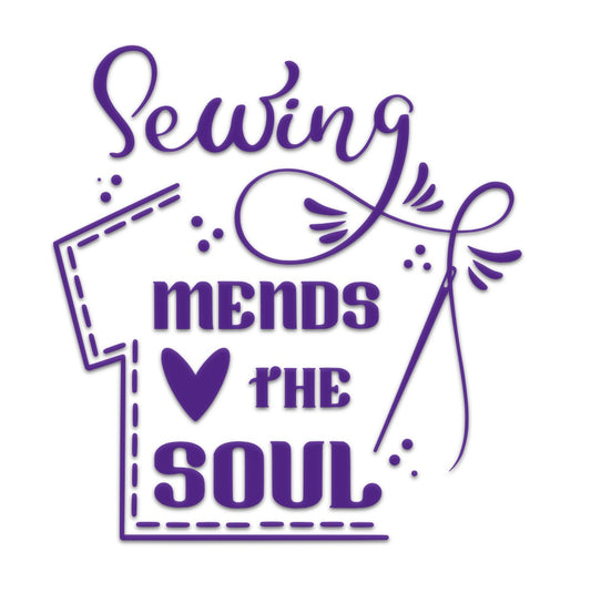 Sewing Mends the Soul Vinyl Decal